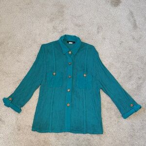 Vintage AJ Clothing Company Green Button Down Shirt